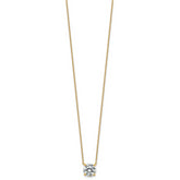 14k 2 carat Certified Lab Grown Diamond VS+ F+ Round Complete Four Prong 18 inch Solitaire Necklace